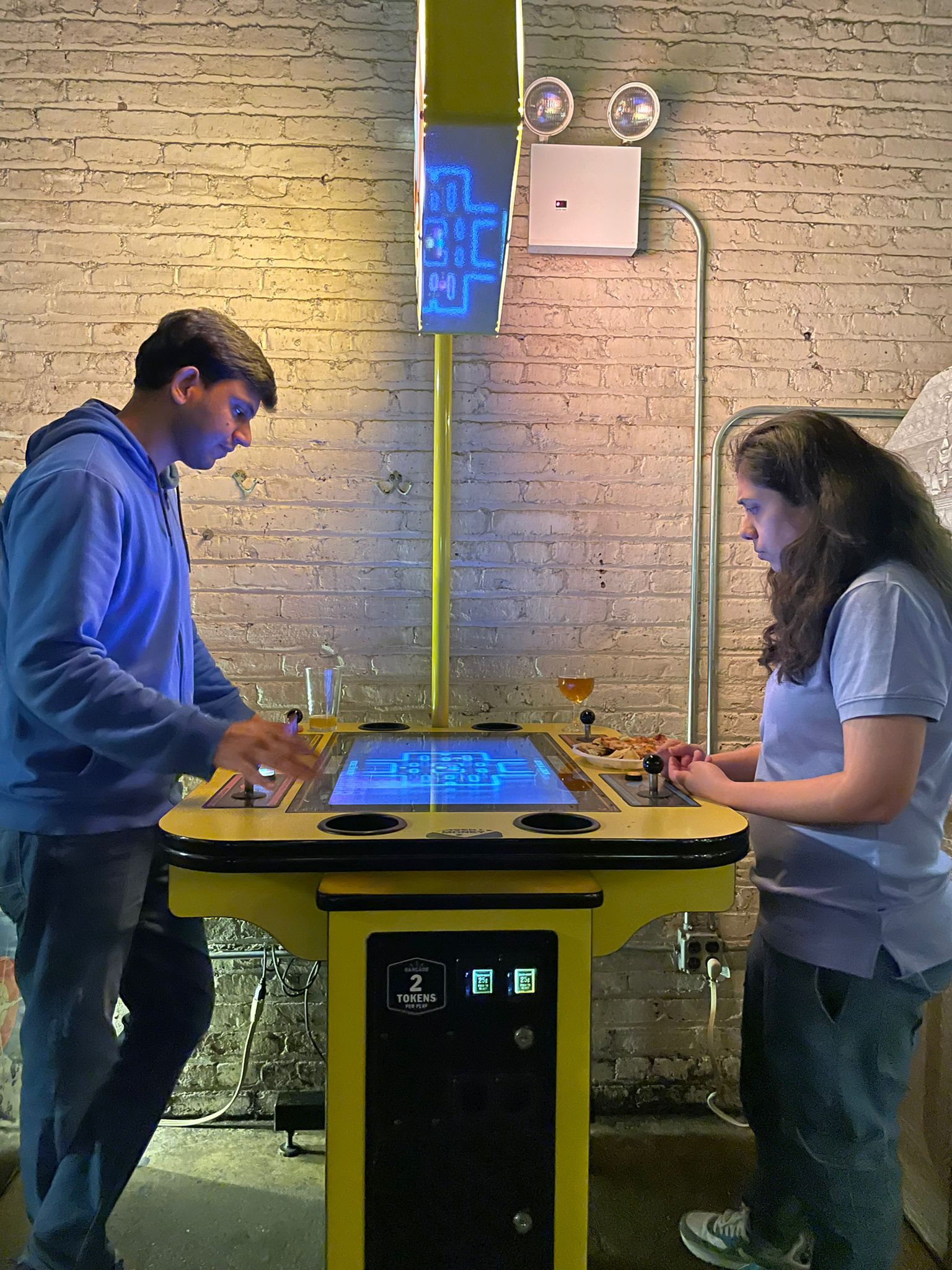 PhD students having fun in a brooklyn barcade