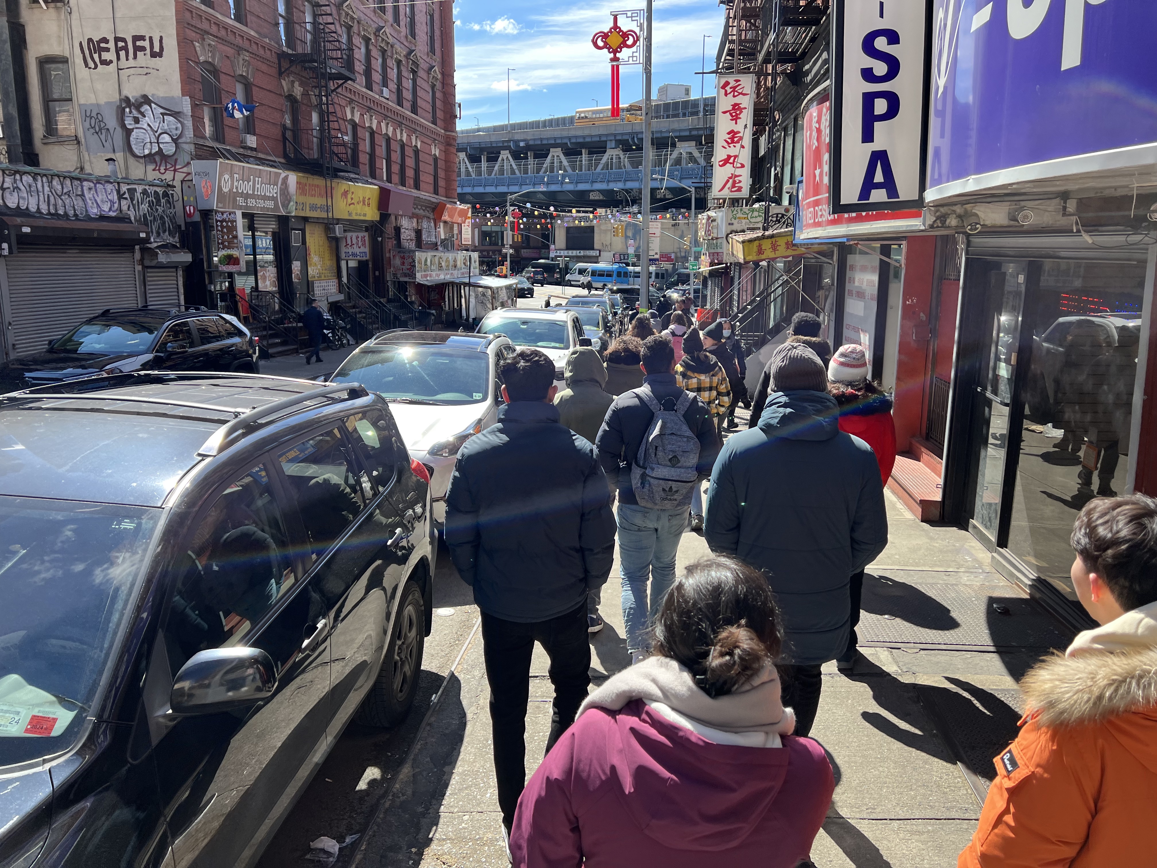 PhD students having a food tour in lower Manhattan